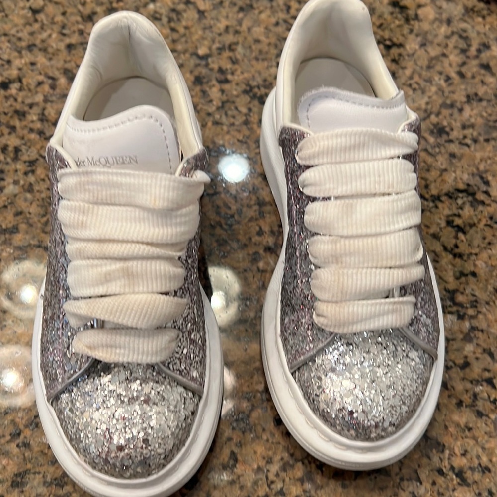 Alexander McQueen oversized glitter kids sneakers